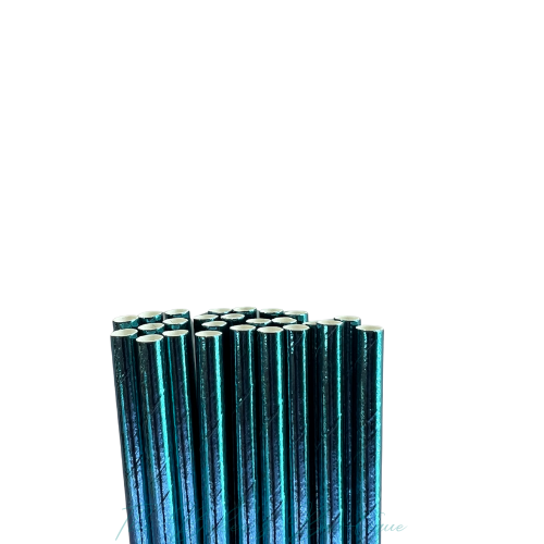METALLIC LAKE BLUE Paper Straws