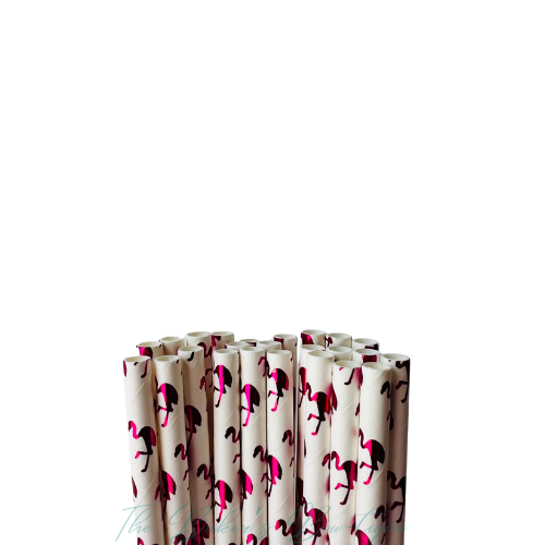 METALLIC FLAMINGO Paper Straws