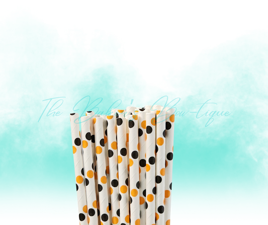 HALLOWEEN THEME-POLKA DOTS Paper Straws