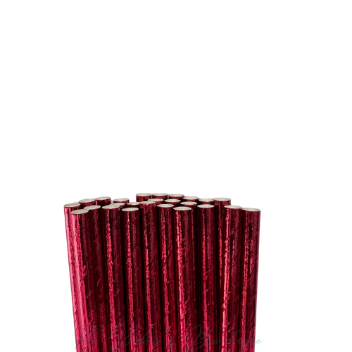 METALLIC HOT PINK Paper Straws