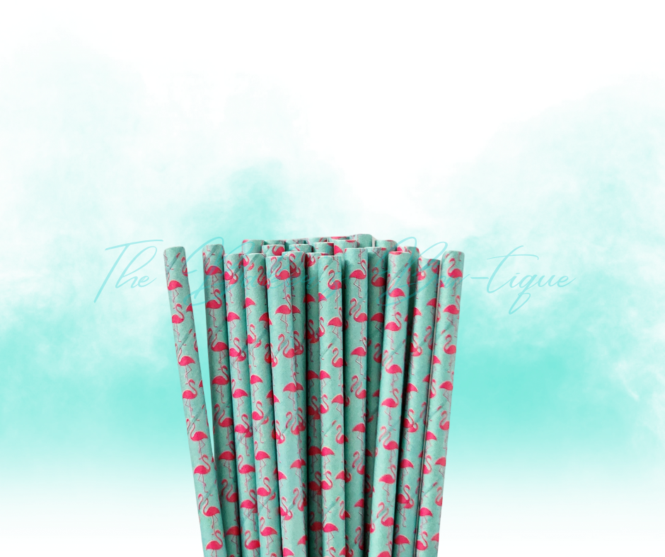 FLAMINGO BLUE Paper Straws