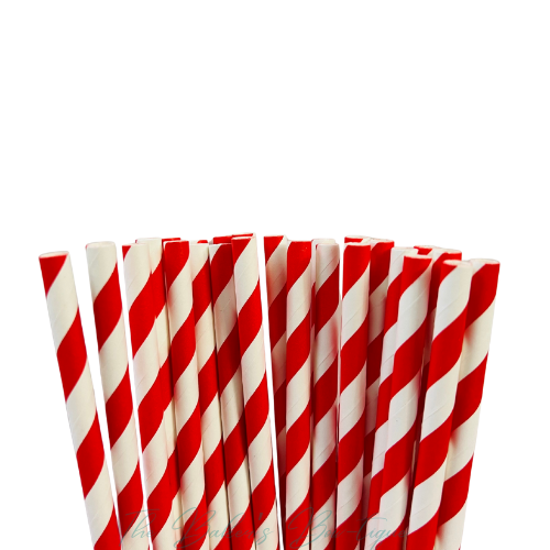 RED and WHITE STRIPE Paper Straws