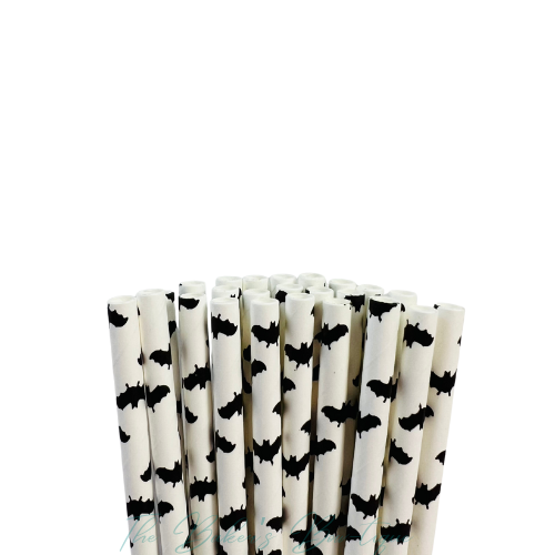 BATS - WHITE Paper Straws