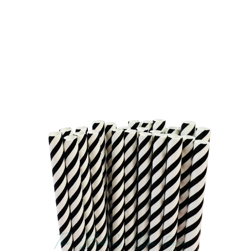 BLACK and WHITE STRIPE Paper Straws