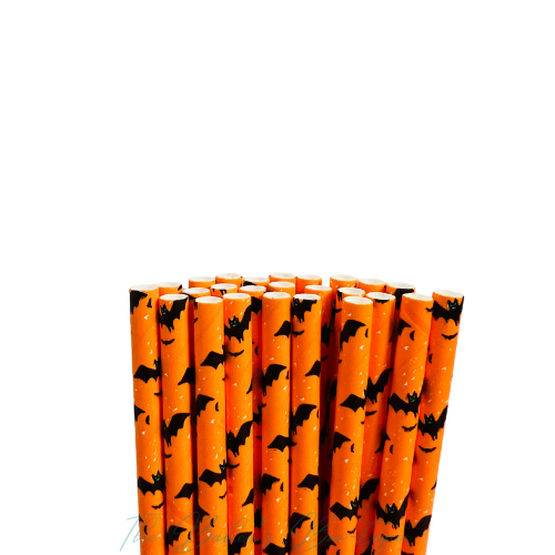 BATS - ORANGE Paper Straws