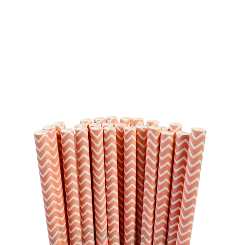 LIGHT PINK CHEVRON Paper Straws