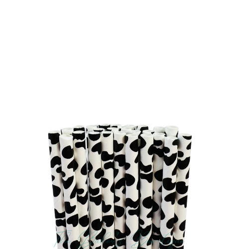 COW PRINT Paper Straws