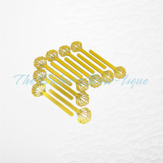 Seashell Acrylic Popsicle Sticks-Gold - The Baker's Bow-tique