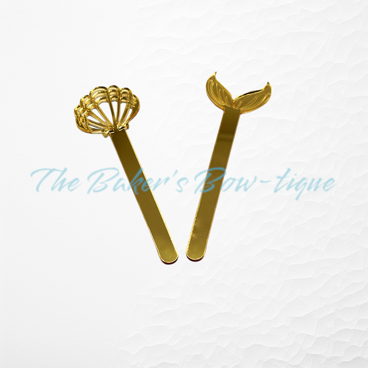 Seashell Acrylic Popsicle Sticks-Gold - The Baker's Bow-tique