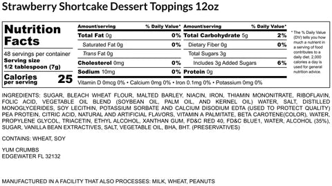 Yum Crumbs Dessert Topping - STRAWBERRY SHORTCAKE, 12 oz.