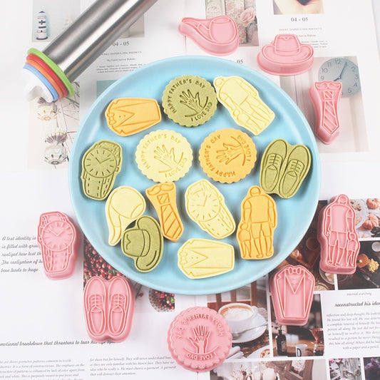 Fondant Embossers with Cutters Set - Happy Father's Day